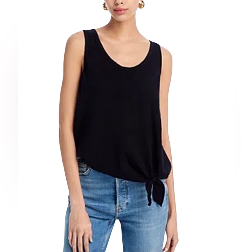 WILT $92 Women's Side Tie Sleeveless Tank Top - Black - Extra Small